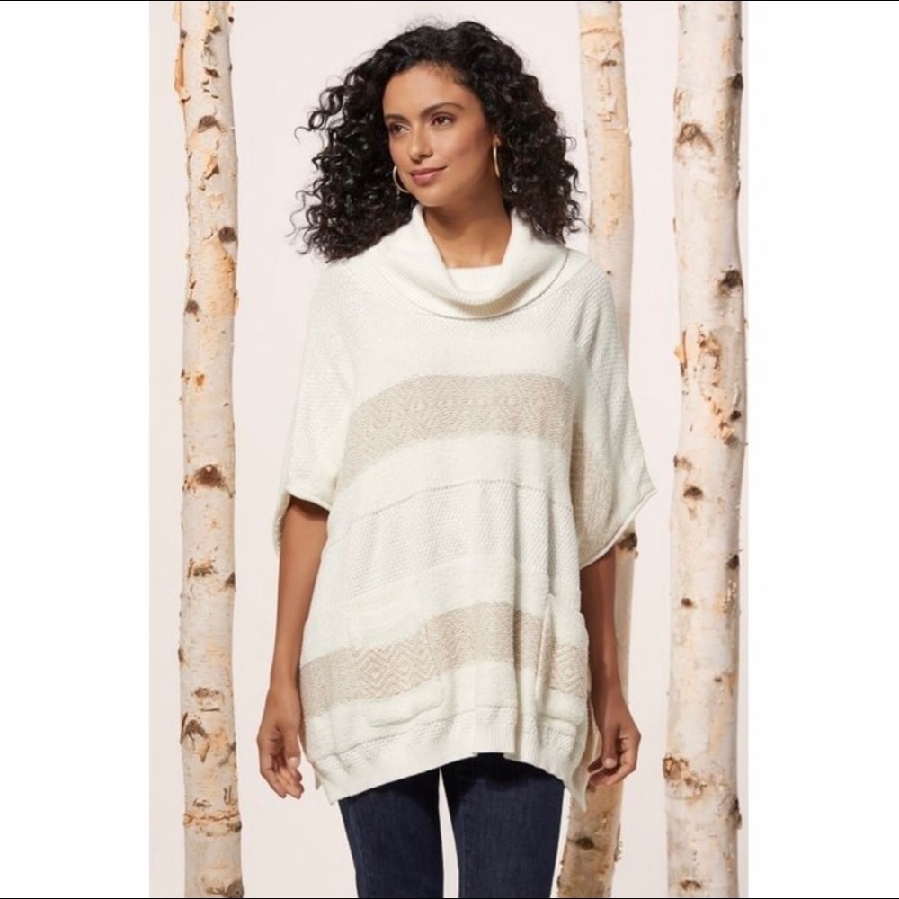 Soft Surroundings Ivory Meribel Poncho
